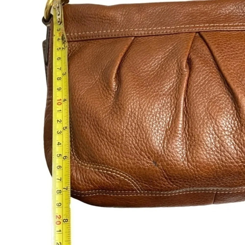 Coach brown pebbled leather pleated bag